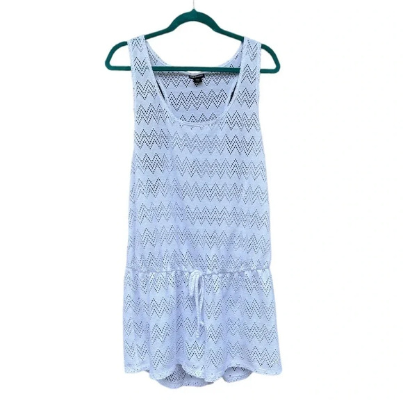 Joe Boxer Women’s Swimsuit Beach Cinch Waist Coverup Mesh Romper White Size XL - Picture 1 of 6